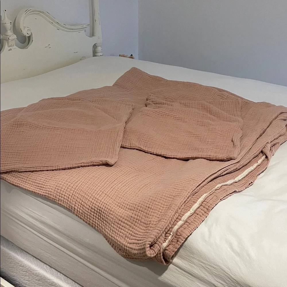 West Elm Dreamy Gauze Duvet and two standard shams